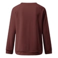 thumbnail image 4 of Craaazy Trendy Womens Crewneck Sweatshirt Solid Color Raglan Sleeve Casual Fashion Top for Everyday Outings Gifts, 4 of 5