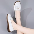 thumbnail image 4 of Womens Casual Leather Loafers Fashion Tassel Comfortable Walking Driving Shoes Moc Toe Non Slip Work Shoes, 4 of 7