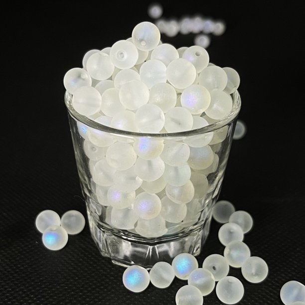 60pcs 8mm Round Glass Beads Classic Simplicity Beautiful Loose Beads Diy Bracelet Necklace Jewelry Handmade Beads Accessories