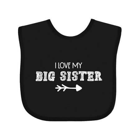 

Inktastic I Love My Big Sister with Arrow Gift Baby Boy or Baby Girl Bib