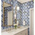 thumbnail image 3 of S4sassy Removable Vintage Style Waterproof Wall Wrap, Classical Tile Wallcover, Blue Contact Paper for Backsplash, Kitchen, Self Adhesive Vinyl Wallpaper Roll, DIY Home Decor - Blue-25"x120" inch, 3 of 8
