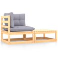 thumbnail image 1 of vidaXL 2 Piece Garden Lounge Set with Cushions Solid Wood Pine, 1 of 5