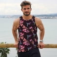 thumbnail image 6 of Lsque Humming Bird And Tropical Pattern Mens Tank Tops Muscle Athletic Quick Dry Sleeveless Workout Fitness T Shirts Beach Tank Top, Loose-fit Sleeveless Shirt for Men-4X-Large, 6 of 7