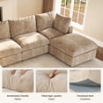 thumbnail image 6 of bokifol 67" Loveseat Sofa,Modern Chenille Sectional Sofa Cloud Couch for Living Room,Apartment,Office,Khaki, 6 of 17