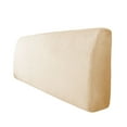 thumbnail image 4 of Zhuge 1 piece thick elastic simple plush household headboard cover soft package backrest fully wrapped bedhead cover dust protection cover 2.2m long (white), 4 of 4