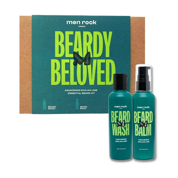 Men Rock Beardy Beloved Beard Kit, Beard Care, Sicilian Lime, 2 Pc