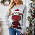 thumbnail image 2 of Aloohaidyvio Ugly Christmas Sweaters for Women Cute Fuzzy Funny Wintertime and Holiday Parties Knitted Pullover Sweater Gray XL, 2 of 6