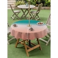 thumbnail image 4 of Outdoor Tablecloth with Umbrella Hole for Patio/Picnic/Party/Camping, Teal Pink Ombre Waterproof Table Cloth Round Cover Washable, Modern Gradient Abstract Art (Dia 54"), 4 of 8