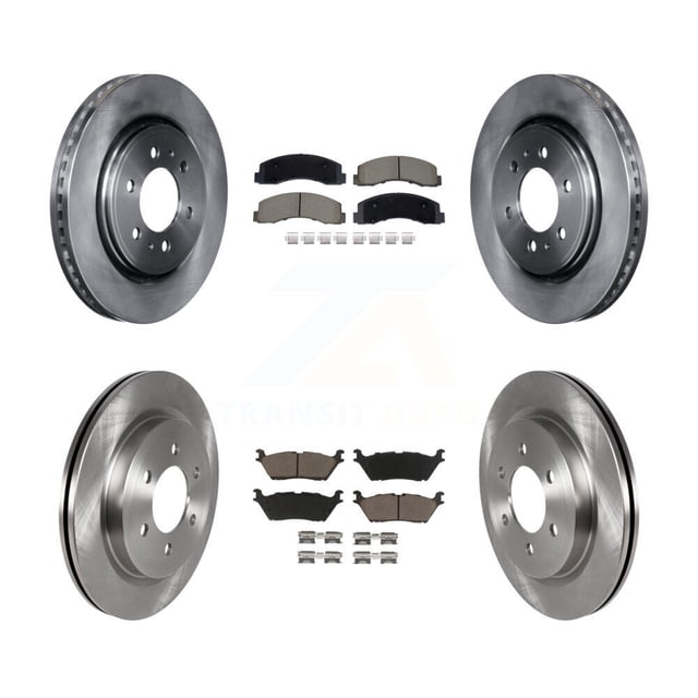 CMX Front Rear Disc Brake Rotors and Ceramic Pads Kit for Car Ford F-150 Expedition Lincoln Navigator K8C-103462
