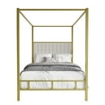 thumbnail image 3 of Home Design Ledbury King Panel Bed Frame with Sturdy Metal Canopy and Foam-Filled Headboard, Gold, Easy Assembly, 3 of 5