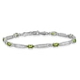 thumbnail image 4 of Auriga Fine Jewelry 14K White Gold Diamond and Peridot Bracelet 7inch for Women, 4 of 6