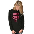 thumbnail image 4 of Breast Cancer Awareness Just Cure It Women's Long Sleeve T Shirt Brisco Brands S, 4 of 6