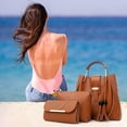 thumbnail image 3 of Hwuxmo Womens Purse And Handbag 3 Pcs Bag Set Tassel Tote Clutch Satchel Top Handle Shoulder Bag Khaki, 3 of 3