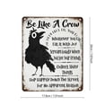 thumbnail image 3 of Metal Wall Art Vintage Funny Crow Sign Positive Message Metal Tin Home Office Kitchen Wall Decor, 3 of 8