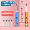thumbnail image 2 of Cepillo de dientes eléctrico sónico para niños, recargable, colorido, con dibujos animados, automático, IPX7, resistente al agua, con cabezal de repuesto, 2 of 5