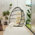 thumbnail image 2 of M optimized Garden Egg Swing Chair, Rattan Hanging Chair, Patio Porch Lounge Egg Swing Chair, Outside Wicker Swing Chair for Indoor Outdoor, 2 of 9