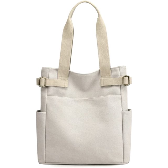 LinYooLi Retro Canvas Hobo Handbag Satchel for Women Men Teen Multipocket Large Shoulder Bag Purse