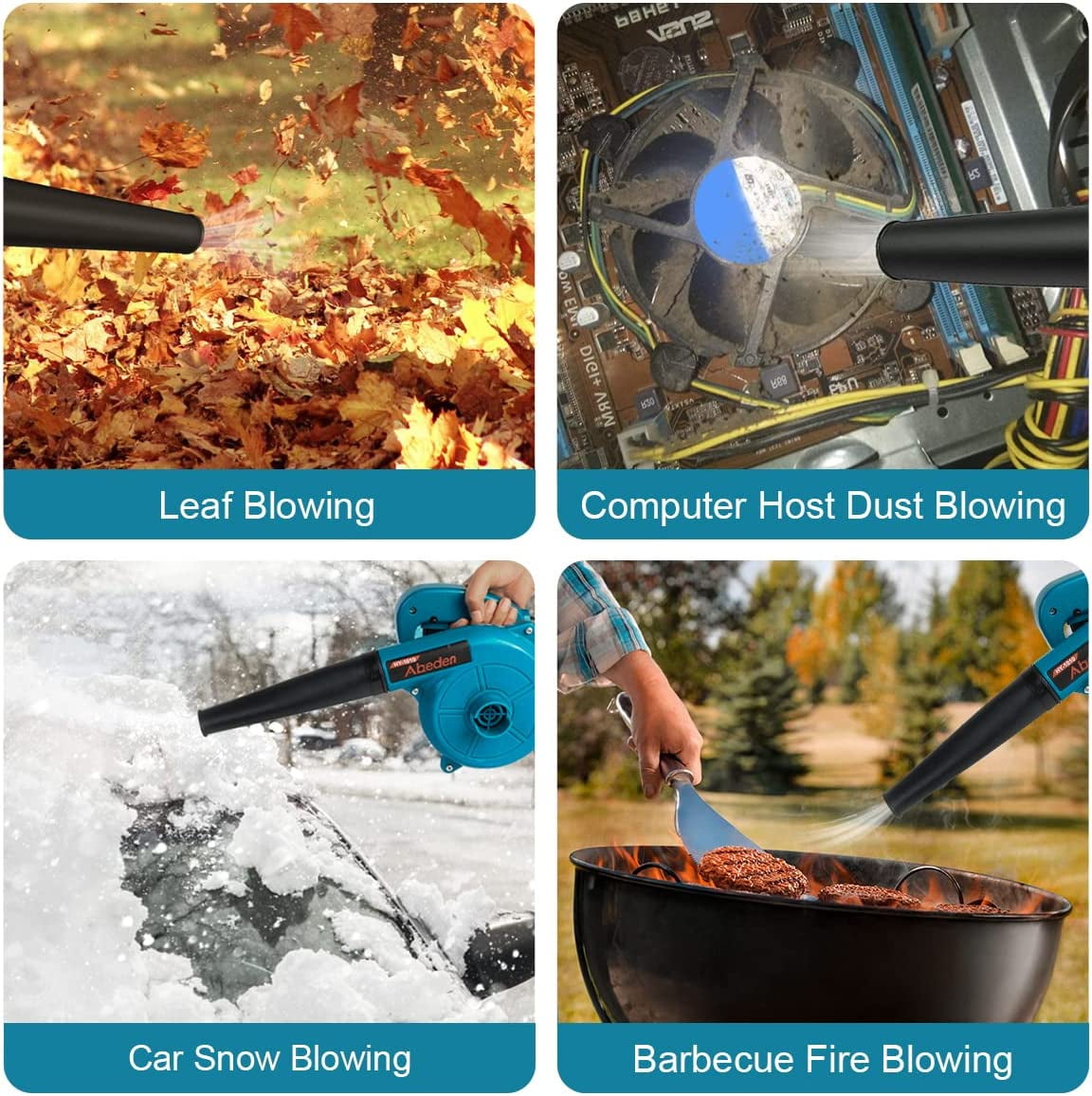 Corded Electric Leaf Blower,2 in 1 Small Handheld Lightweight Sweeper/Vacuum,110V 400W Portable Blower for Leaf/Snow/Dust Blowing