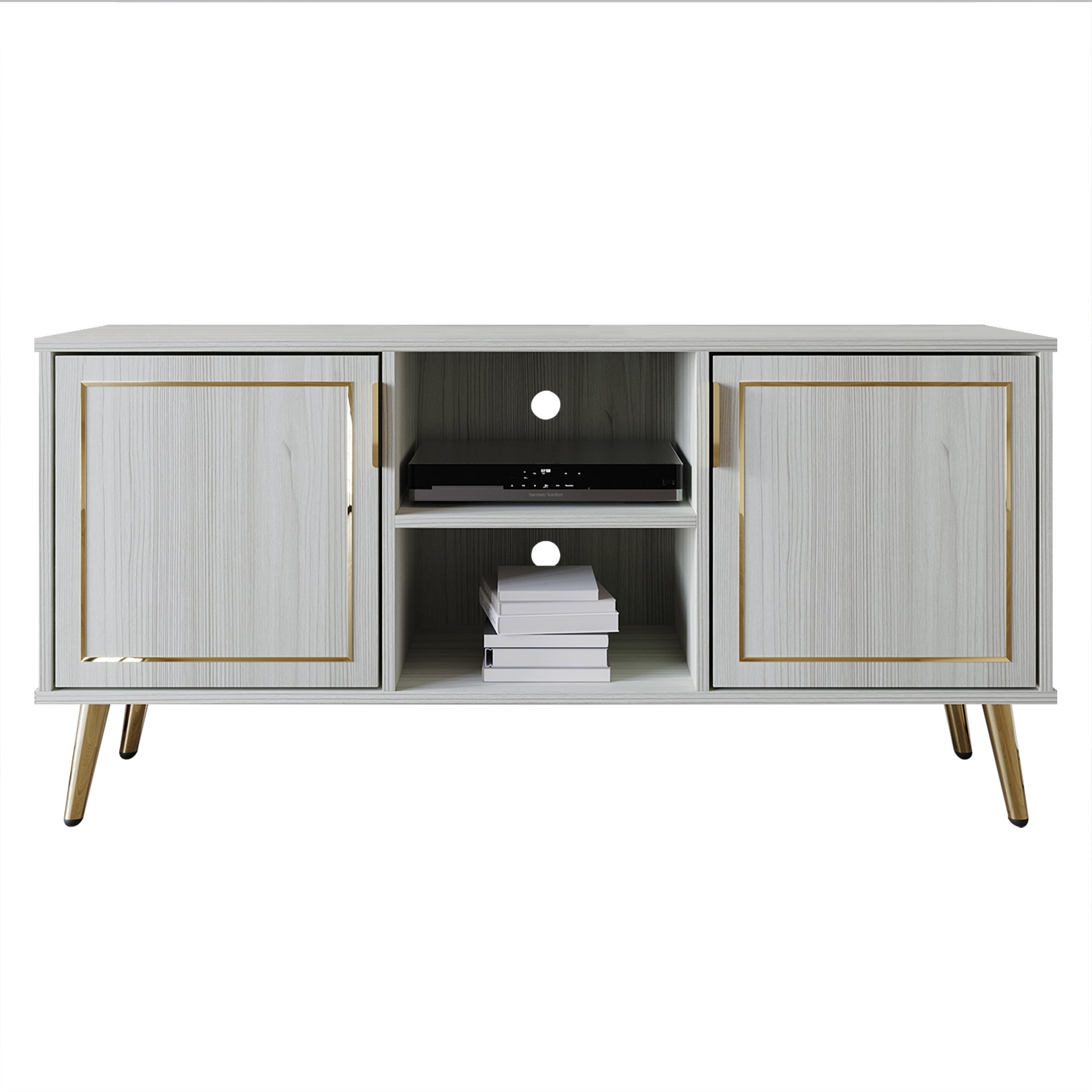 Castle Place Glam 47" TV Stand Console for TVs up to 55", Light Gray
