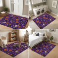 thumbnail image 5 of Area Rugs 3'x5', Purple Halloween Carpet Runner Indoor Outdoor Rugs Home Decor Aesthetic, Cartoon Pumpkins Cats Candy Non Slip Mats Washable Accent Rug for Living Room Bedroom, 5 of 8