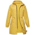 thumbnail image 5 of Duoif Rain Jacket Women, Women's Rain Jacket Plus Size Long Raincoat Lightweight Windbreaker Jackets with Pockets Jackets for Women Yellow L, 5 of 6