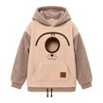 thumbnail image 4 of Womens Pet Pouch Hoodie Small Pet Carrier Sweatshirt Loose Fit Casual Fall Winter Tops for Women Adjustable Hem with Zipper Pouch Cute Graphic Hooded Fleece Pullover Long Sleeve, 4 of 4