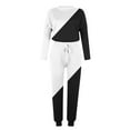 thumbnail image 4 of YUGYXL Lounge Sets for Women 2 Piece Outfits Sweatsuits Set Colorblock Tops Long Pant Loungewear Workout Athletic Tracksuits Black S, 4 of 5