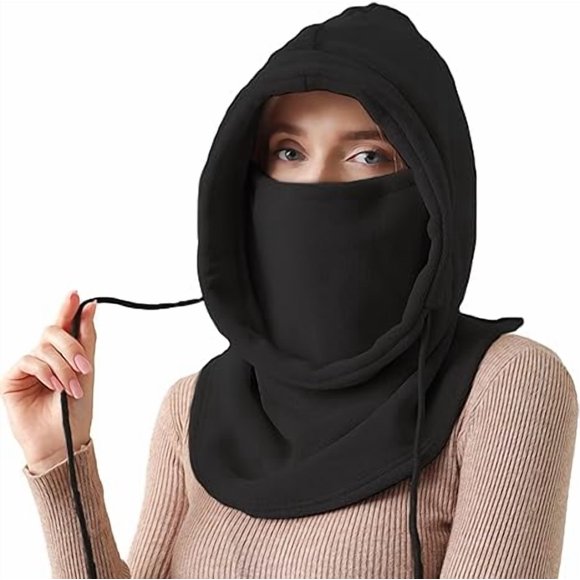 Thermal Fleece Balaclava for Women, Winter Warm Thicken Windproof Ski Mask Face Cover, Multifuncional Thermal Fleece Hood Hat with Neck Warmer Snood for Running Cycling Skiing Outdoor Sports