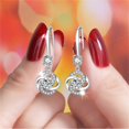 thumbnail image 4 of pendientes de diamantes de imitación para las mujeres niñas pendientes de clip de oreja fina cuelgan elegante curva pendientes de diamantes de imitación pendientes de la boda para las mujeres, 4 of 8
