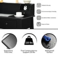 thumbnail image 6 of Topbuy Writing Desk W/ Drawer Detachable Floating Organizer Computer Table Black, 6 of 9