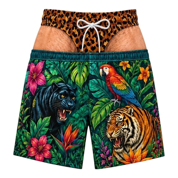 Funny US Flag 3D Legs Swim Trunks American Style Underwear Graphic Beach Shorts Gag Summer Pool Party Boardshorts