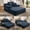 Blue, variant on Corduroy Chaise Lounge with 3 Pillows, Convertible Sofa Bed for Small Space,Dark Gray