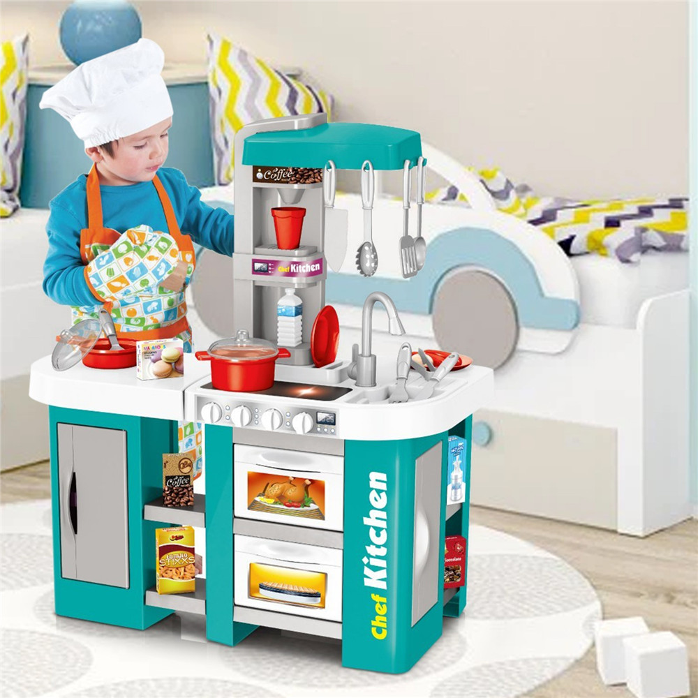 Podplug Toddler Play Kitchen with All The Sights and Running Water