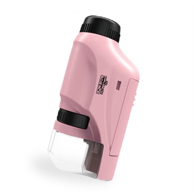 Vogacara 60X-120X Microscopio para niños Lente con para adolescentes Lupa de bolsillo de mano Niños Niñas Cumpleaños Equipo de juguete Juguetes Educativos rosa Vogacara FN001598-02
