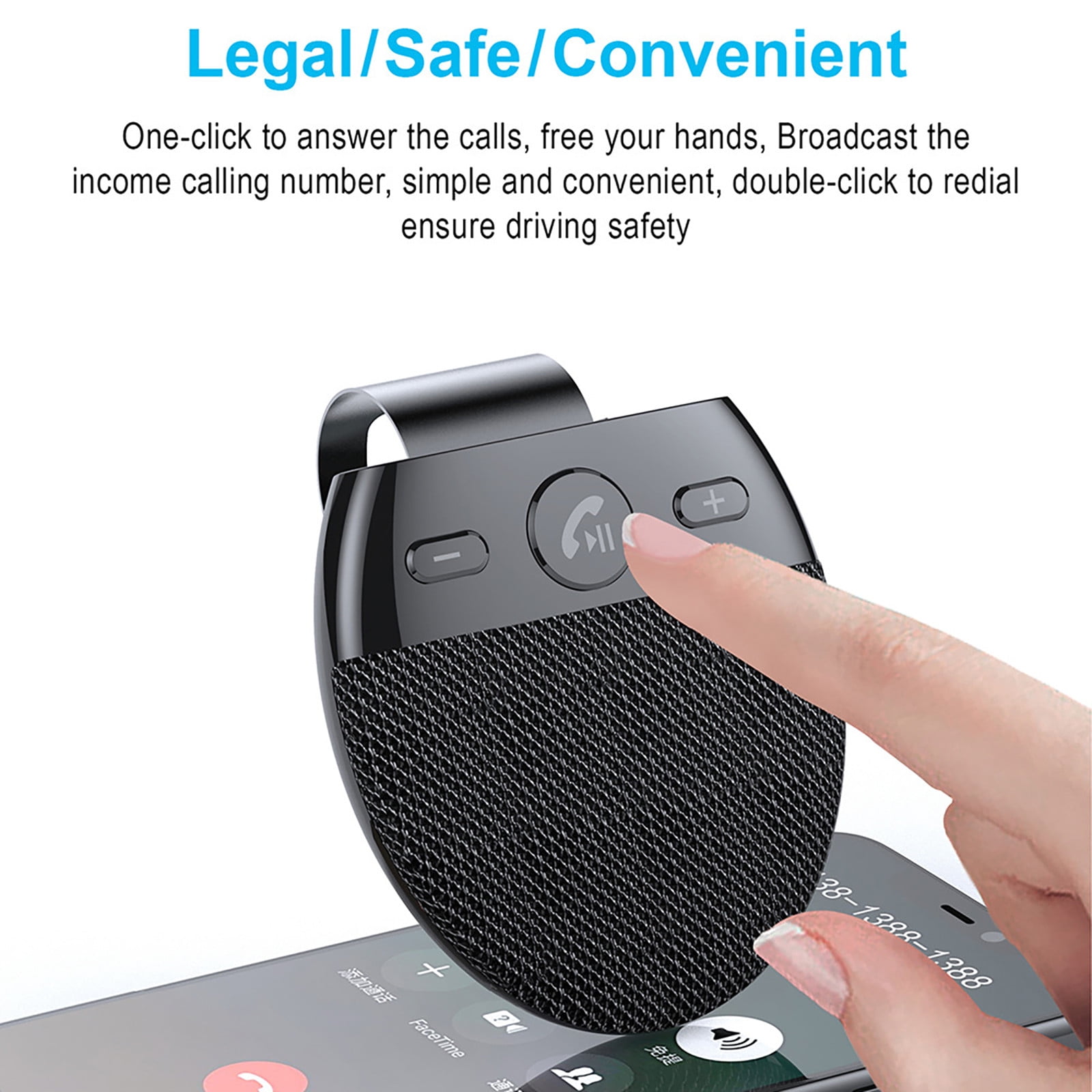Heliisoer Haut-Parleur Mains Libres pour Voiture Sans Fil MP3 Musique