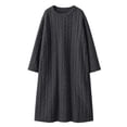 thumbnail image 6 of Ohufall Pajamas Dress for Women Warm Winter Fleece Bathrobe Nightgown Loungewear Crew Neck Long Sleep Robe, 6 of 9