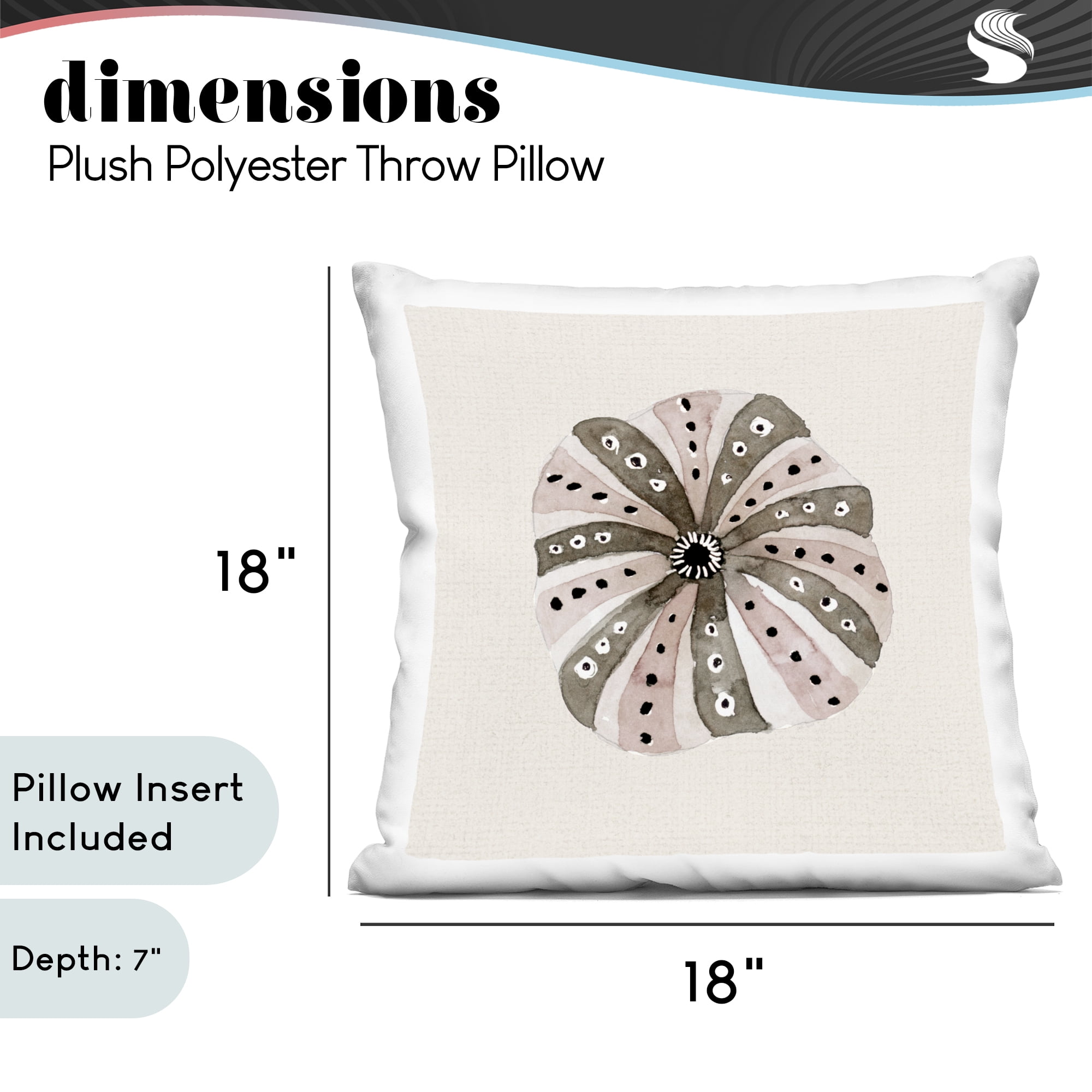Stupell Industries Striped Sea Urchin Decorative Printed Throw Pillow, design by Lanie Loreth