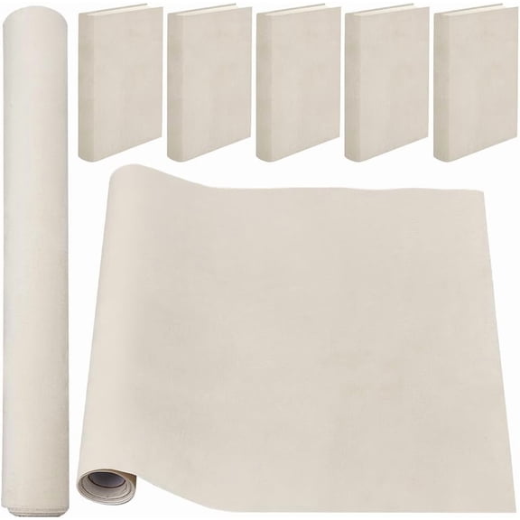 51 x 11.8inch Velvet Book Cloth for Book Binding Fabric Surface Paper Backed Bookcover Notebook Wraps Cream White Book Covering Protector Bookbinding Supplies for Books Album DIY Scrapbooking