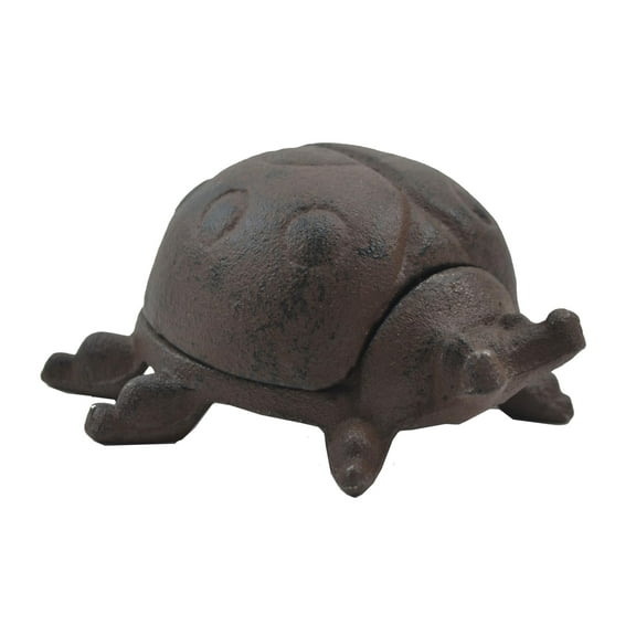 Lady Bug Hide A Key Box - Distressed Brown Cast Iron
