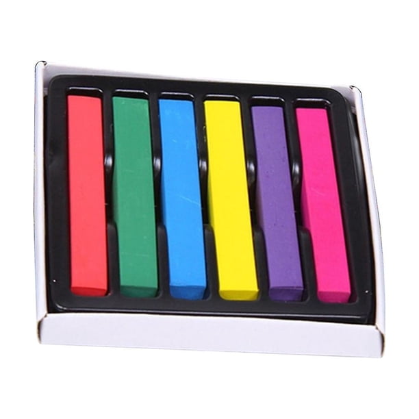 Kit de tinte temporal para peinado con tiza de pelo de caballo no tóxico de 6/12/24/36 colores