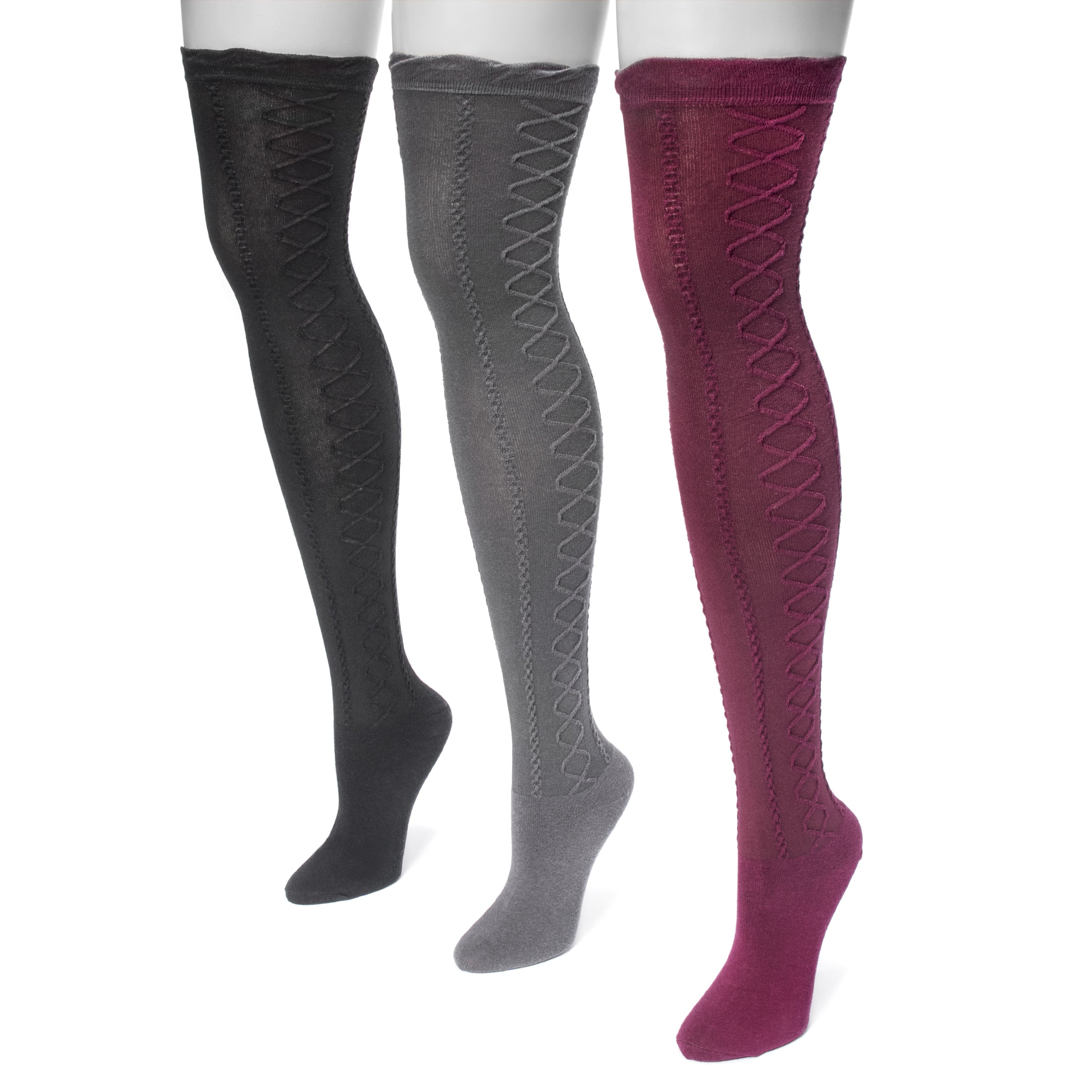 Women's Lace Texture Over the Knee Socks 7 x 3.5 - Walmart.com