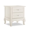 evolur Aurora Nightstand, Ivory Lace, Ample Storage