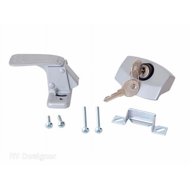 RV Designer E311 Locking Camper Door Latch - Gray