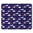 thumbnail image 1 of Cartoon Mouse Pad, I Like Babies Hello Calligraphic Layout of Clouds Unicorns and Party Flags, Rectangle Non-Slip Rubber Mousepad, Indigo Multicolor, by Ambesonne, 1 of 2