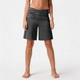 thumbnail image 3 of Dwellite Womens Fold Over Shorts Flowy Low Rise Wide Leg Pants Yoga Capris Comfy Palazzo Lounge Bottoms Dark Gray XL, 3 of 7