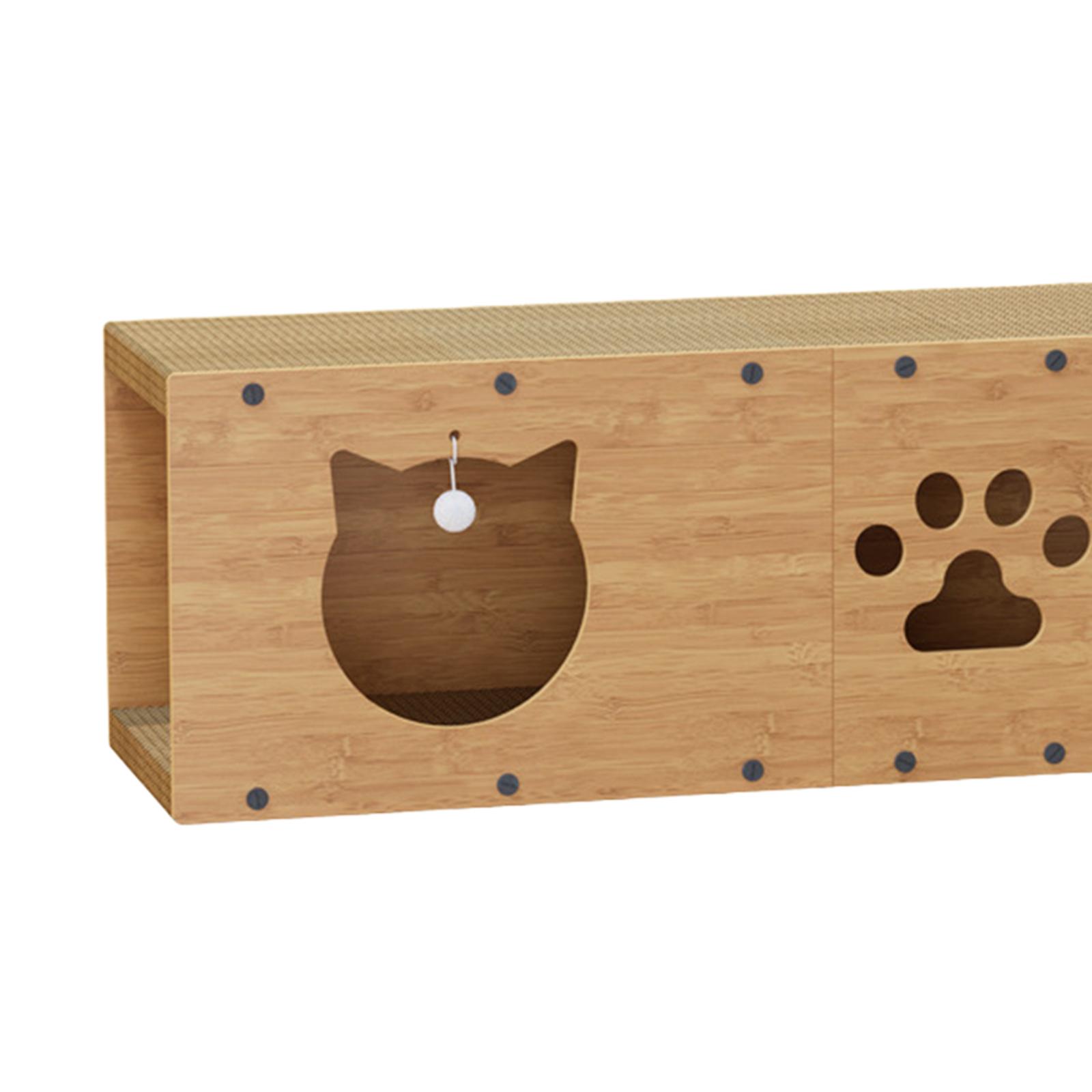 perfeclan Cat Cardboard Non-Slip Cat with Ball Toy Cat Lounge Activity Toy for Indoor Cats Animals