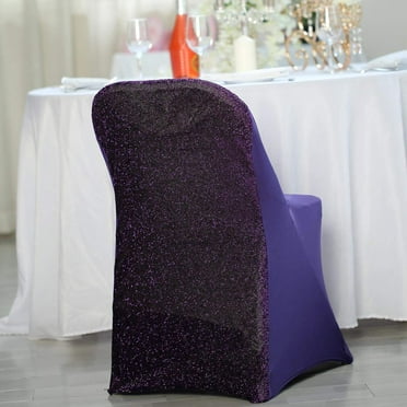 Burgundy Spandex Stretch Banquet Chair Cover With Metallic Glittering ...