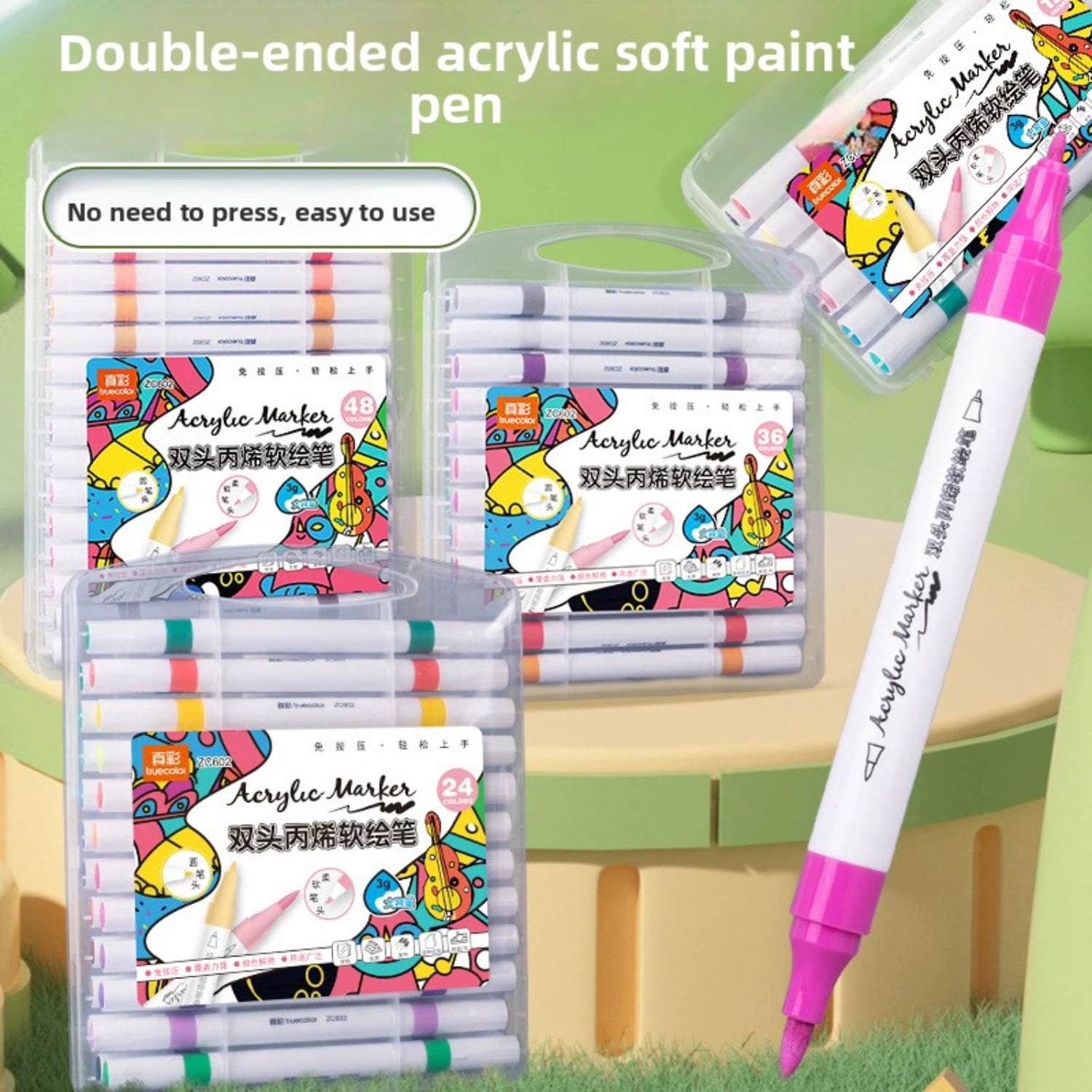 12-48 Colors Double Sided Marker Pens Set Water Based Washable Ink Art Drawing Supplies Highlighter Sketch Brush Pen