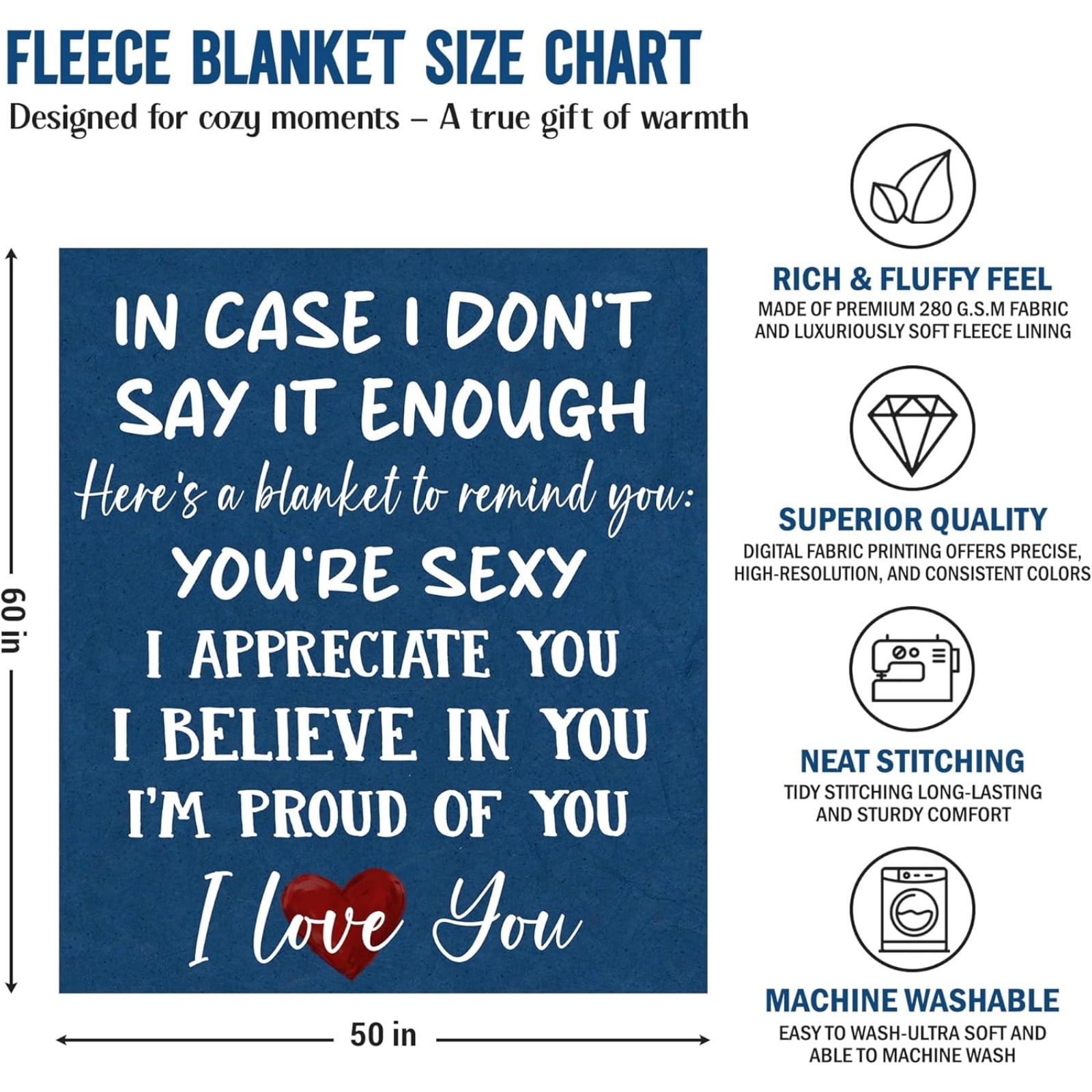 50x60in Anniversary Wedding Gifts for Women - I Love You More Soft Fleece Throw Blanket - Birthday Gifts for Girlfriend Boyfriend Him Her, Wife Husband Gift Ideas, Couple Blanket