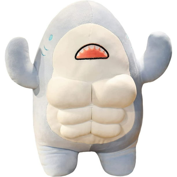 Muñeca de tiburón relleno adorable tiburón musculoso muñeco decorativo tiburón